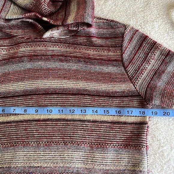 Reusch Meltex Knit Hoodie Top Small Red Multicolor Striped Gorpcore Cabincore - Picture 4 of 9